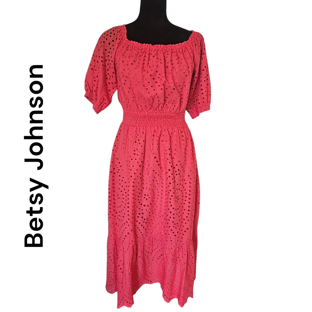 Betsey Johnson Coral Eyelet Dress